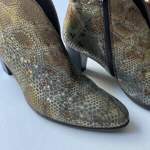 ARA Luftpolster booties 7 ankle boots heeled Snakeskin metallic Glam Heel Europe